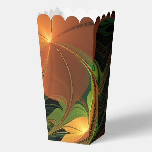 Fantasie Plant Abstract Groen Roest Bruin Fractal Bedankdoosjes (Voorkant)