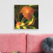 Fantasie Plant Abstract Groen Roest Bruin Fractal Canvas Afdruk (Insitu (Woonkamer))