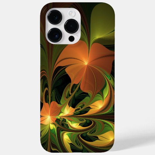 Fantasie Plant Abstract Groen Roest Bruin Fractal Case-Mate iPhone Case (Achterkant)