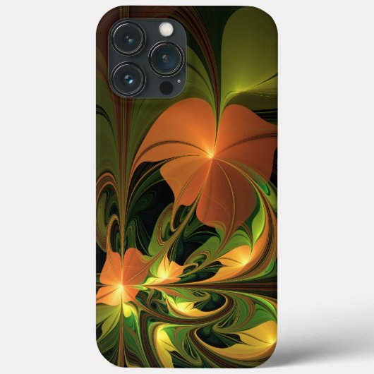 Fantasie Plant Abstract Groen Roest Bruin Fractal Case-Mate iPhone Case (Achterkant)