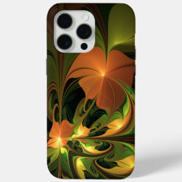 Fantasie Plant Abstract Groen Roest Bruin Fractal iPhone 15 Pro Max Hoesje