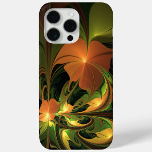 Fantasie Plant Abstract Groen Roest Bruin Fractal iPhone 15 Pro Max Hoesje
