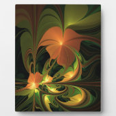 Fantasie Plant Abstract Groen Roest Bruin Fractal Fotoplaat (Voorkant)