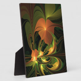 Fantasie Plant Abstract Groen Roest Bruin Fractal Fotoplaat