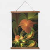 Fantasie Plant Abstract Groen Roest Bruin Fractal Hangend Wandkleed (Voorkant)