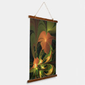Fantasie Plant Abstract Groen Roest Bruin Fractal Hangend Wandkleed (Gebogen)