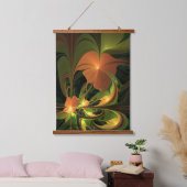 Fantasie Plant Abstract Groen Roest Bruin Fractal Hangend Wandkleed (Slaapkamer)