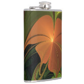 Fantasie Plant Abstract Groen Roest Bruin Fractal Heupfles (Rechts)