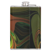 Fantasie Plant Abstract Groen Roest Bruin Fractal Heupfles (Achterkant)