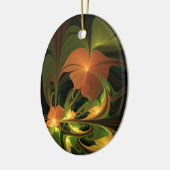 Fantasie Plant Abstract Groen Roest Bruin Fractal Keramisch Ornament (Links)