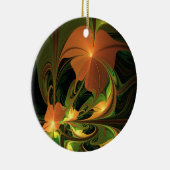 Fantasie Plant Abstract Groen Roest Bruin Fractal Keramisch Ornament (Rechts)