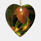 Fantasie Plant Abstract Groen Roest Bruin Fractal Keramisch Ornament (Rechts)