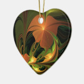 Fantasie Plant Abstract Groen Roest Bruin Fractal Keramisch Ornament (Links)