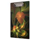 Fantasie Plant Abstract Groen Roest Bruin Fractal Klembord (Links)