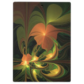 Fantasie Plant Abstract Groen Roest Bruin Fractal Klembord (Achterkant)