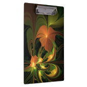 Fantasie Plant Abstract Groen Roest Bruin Fractal Klembord (Rechts)