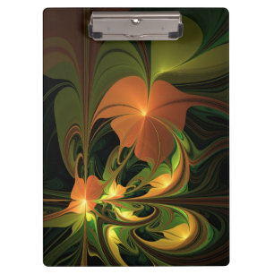 Fantasie Plant Abstract Groen Roest Bruin Fractal Klembord