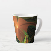 Fantasie Plant Abstract Groen Roest Bruin Fractal Latte Mok (Rechterhoek)