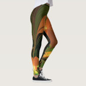 Fantasie Plant Abstract Groen Roest Bruin Fractal Leggings (Rechts)
