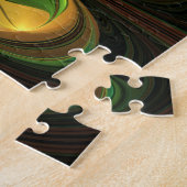 Fantasie Plant Abstract Groen Roest Bruin Fractal Legpuzzel (Zijkant)