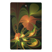 Fantasie Plant Abstract Groen Roest Bruin Fractal Mini Klembord (Achterkant)
