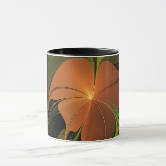 Fantasie Plant Abstract Groen Roest Bruin Fractal Mok (Midden)