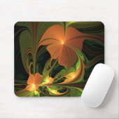 Fantasie Plant Abstract Groen Roest Bruin Fractal Muismat (Met muis)