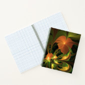 Fantasie Plant Abstract Groen Roest Bruin Fractal Notitieboek (Binnen)