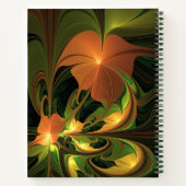 Fantasie Plant Abstract Groen Roest Bruin Fractal Notitieboek (Achterkant)