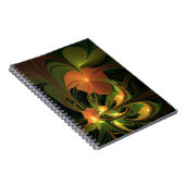 Fantasie Plant Abstract Groen Roest Bruin Fractal Notitieboek (Rechterzijde)