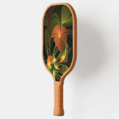 Fantasie Plant Abstract Groen Roest Bruin Fractal Pickleball Paddle (Links)