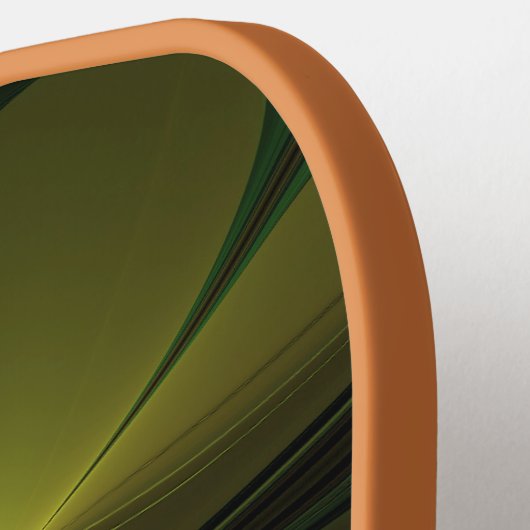 Fantasie Plant Abstract Groen Roest Bruin Fractal Pickleball Paddle (Links Detail)