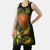 Fantasie Plant Abstract Groen Roest Bruin Fractal Schort (Insitu)