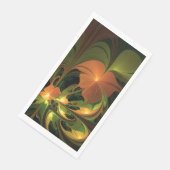Fantasie Plant Abstract Groen Roest Bruin Fractal Servet (Hoek)