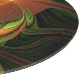 Fantasie Plant Abstract Groen Roest Bruin Fractal Snijplank (Hoek)