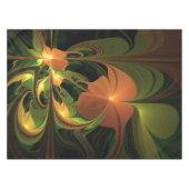 Fantasie Plant Abstract Groen Roest Bruin Fractal Tafelkleed (Voorkant (Horizontaal))