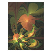Fantasie Plant Abstract Groen Roest Bruin Fractal Tafelkleed (Voorkant)