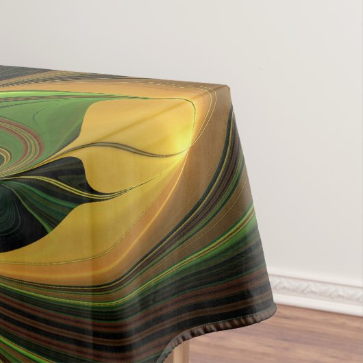 Fantasie Plant Abstract Groen Roest Bruin Fractal Tafelkleed (Voorbeeld)