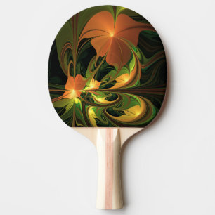 Fantasie Plant Abstract Groen Roest Bruin Fractal Tafeltennisbatje