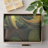 Fantasie Plant Abstract Groen Roest Bruin Fractal Tissuepapier (Geschenk)
