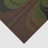 Fantasie Plant Abstract Groen Roest Bruin Fractal Tissuepapier (Detail)