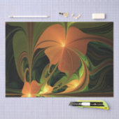 Fantasie Plant Abstract Groen Roest Bruin Fractal Tissuepapier (Craft)