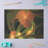 Fantasie Plant Abstract Groen Roest Bruin Fractal Tissuepapier (Craft)