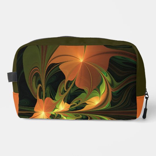 Fantasie Plant Abstract Groen Roest Bruin Fractal Toilettasje (Voorkant)