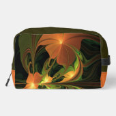 Fantasie Plant Abstract Groen Roest Bruin Fractal Toilettasje (Achterkant)