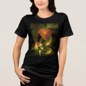 Fantasie Plant Abstract Groen Roest Bruin Fractal Tri-Blend Shirt (Voorkant)