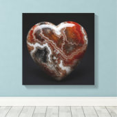 Fantasie Plume Agaat Hart Canvas Print (Insitu (Houten vloer))