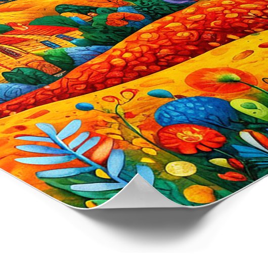 Fantasie psychedelisch landschap poster (Hoek)