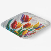 Fantasie Regenboog Tulp Boeket Papieren Bordje (Gebogen)