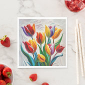 Fantasie Regenboog Tulp Boeket Servet (Insitu)